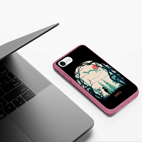 Чехол iPhone 7/8 матовый Хранители Леса / 3D-Малиновый – фото 3