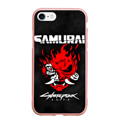 Чехол iPhone 7/8 матовый Cyberpunk 2077: Samurai, цвет: 3D-светло-розовый