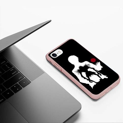 Чехол iPhone 7/8 матовый Рюк в свете / 3D-Светло-розовый – фото 3