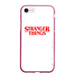 Чехол iPhone 7/8 матовый STRANGER THINGS, цвет: 3D-малиновый