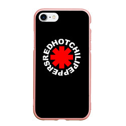 Чехол iPhone 7/8 матовый Red Hot chili peppers logo on black, цвет: 3D-светло-розовый