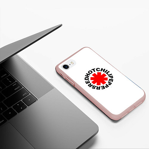 Чехол iPhone 7/8 матовый RED HOT CHILI PEPPERS / 3D-Светло-розовый – фото 3