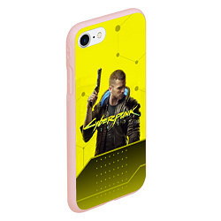 Чехол iPhone 7/8 матовый CYBERPUNK 2077, цвет: 3D-светло-розовый — фото 2