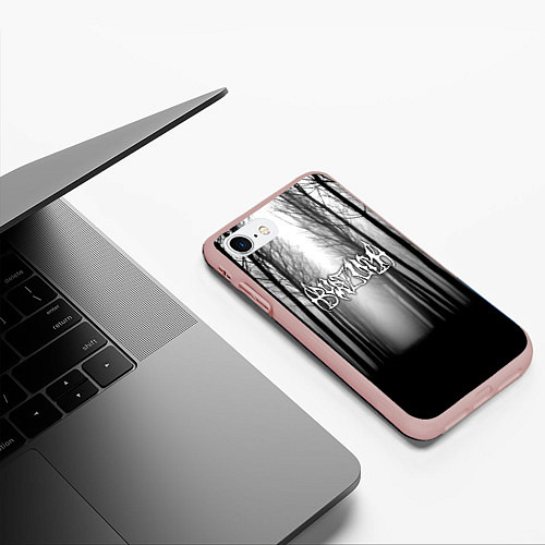 Чехол iPhone 7/8 матовый Темный лес Burzum / 3D-Светло-розовый – фото 3