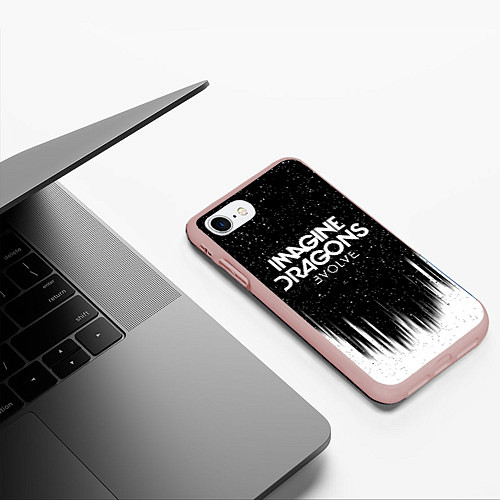 Чехол iPhone 7/8 матовый IMAGINE DRAGONS / 3D-Светло-розовый – фото 3