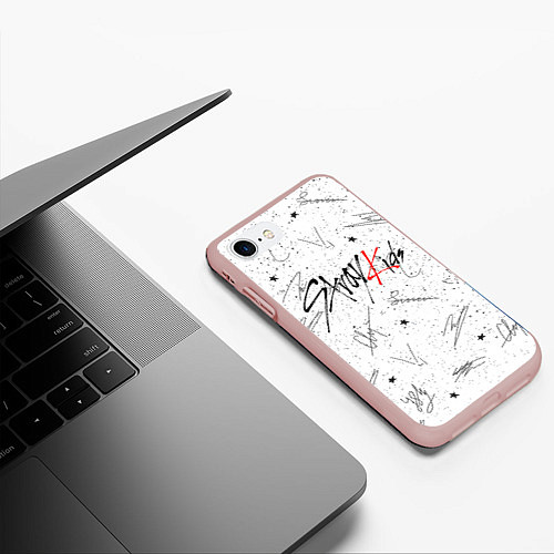 Чехол iPhone 7/8 матовый STRAY KIDS АВТОГРАФЫ / 3D-Светло-розовый – фото 3