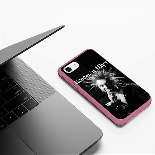 Чехол iPhone 7/8 матовый Король и Шут Анархия / 3D-Малиновый – фото 3