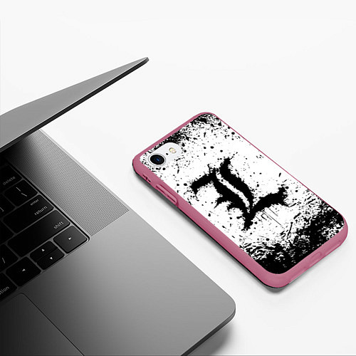 Чехол iPhone 7/8 матовый L textured / 3D-Малиновый – фото 3