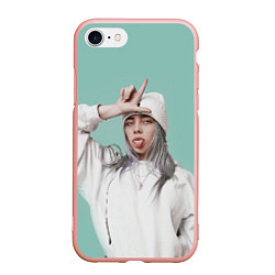 Чехол iPhone 7/8 матовый BILLIE EILISH, цвет: 3D-светло-розовый