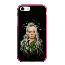 Чехол iPhone 7/8 матовый BILLIE EILISH, цвет: 3D-малиновый