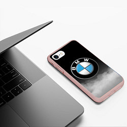 Чехол iPhone 7/8 матовый BMW, цвет: 3D-светло-розовый — фото 2