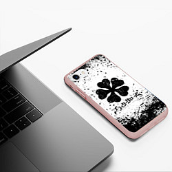 Чехол iPhone 7/8 матовый ЧЁРНЫЙ КЛЕВЕР, цвет: 3D-светло-розовый — фото 2