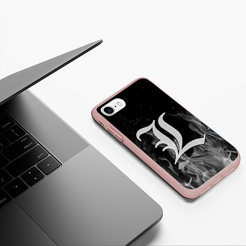 Чехол iPhone 7/8 матовый L letter flame gray / 3D-Светло-розовый – фото 3