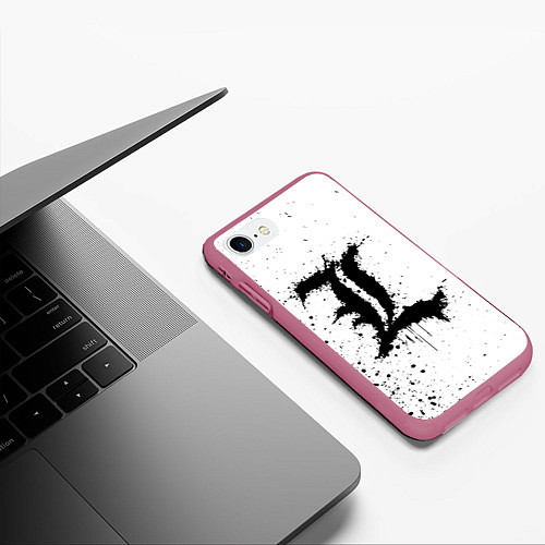 Чехол iPhone 7/8 матовый Рюга Хидэки / 3D-Малиновый – фото 3