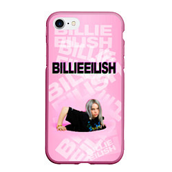 Чехол iPhone 7/8 матовый Billie Eilish: Pink Mood, цвет: 3D-малиновый