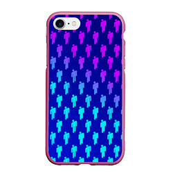Чехол iPhone 7/8 матовый Billie Eilish: Violet Pattern, цвет: 3D-малиновый
