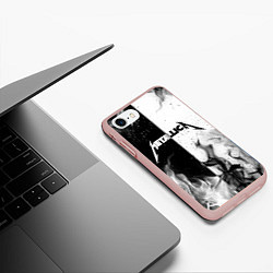 Чехол iPhone 7/8 матовый METALLICA, цвет: 3D-светло-розовый — фото 2