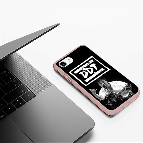 Чехол iPhone 7/8 матовый ДДТ / 3D-Светло-розовый – фото 3
