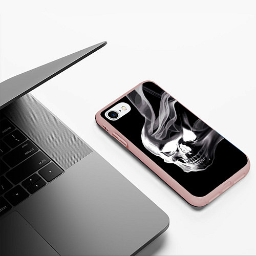 Чехол iPhone 7/8 матовый Wind - smoky skull / 3D-Светло-розовый – фото 3