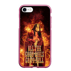 Чехол iPhone 7/8 матовый All The Good Girls Go To Hell, цвет: 3D-малиновый