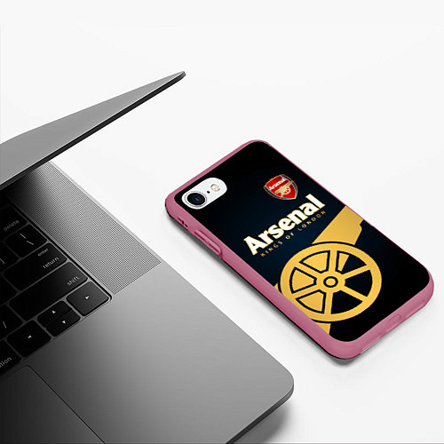 Чехол iPhone 7/8 матовый Arsenal / 3D-Малиновый – фото 3