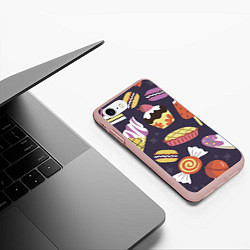 Чехол iPhone 7/8 матовый Сладости, цвет: 3D-светло-розовый — фото 2