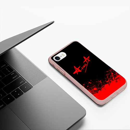 Чехол iPhone 7/8 матовый АлисА на спине / 3D-Светло-розовый – фото 3