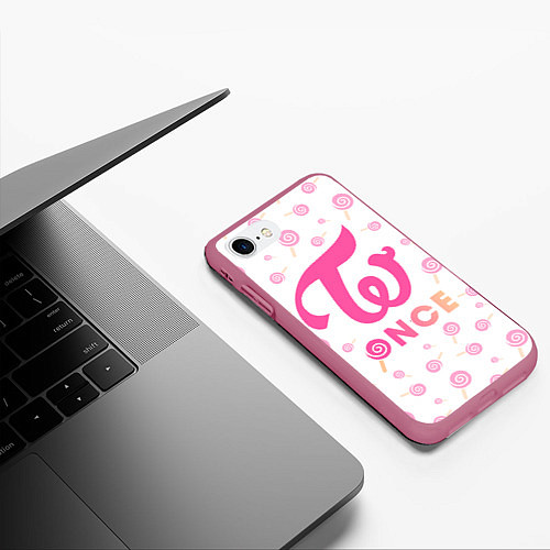 Чехол iPhone 7/8 матовый TWICE / 3D-Малиновый – фото 3