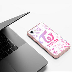 Чехол iPhone 7/8 матовый TWICE, цвет: 3D-светло-розовый — фото 2