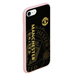Чехол iPhone 7/8 матовый Манчестер Юнайтед - team coat of arms, цвет: 3D-светло-розовый — фото 2