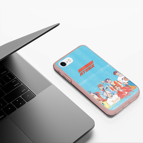 Чехол iPhone 7/8 матовый Ateez K-pop / 3D-Светло-розовый – фото 3