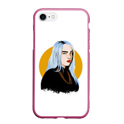 Чехол iPhone 7/8 матовый Billie Eilish, цвет: 3D-малиновый