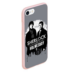 Чехол iPhone 7/8 матовый Sherlock Holmesboy, цвет: 3D-светло-розовый — фото 2