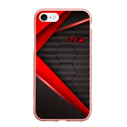 Чехол iPhone 7/8 матовый Mass Effect N7, цвет: 3D-светло-розовый