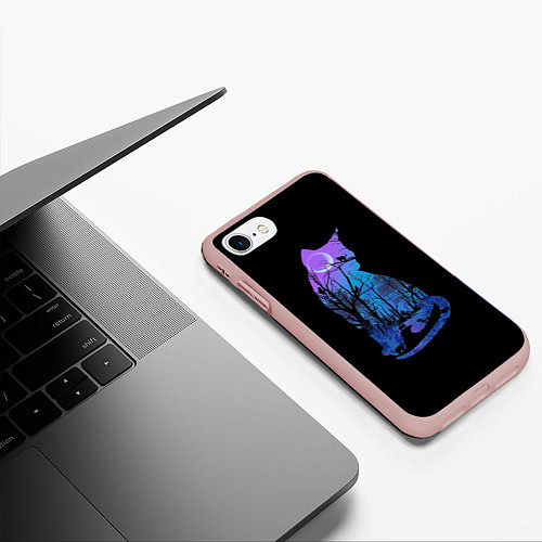 Чехол iPhone 7/8 матовый Кошка / 3D-Светло-розовый – фото 3