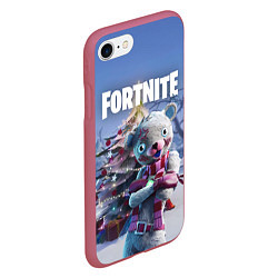 Чехол iPhone 7/8 матовый Fortnite Новогодний, цвет: 3D-малиновый — фото 2