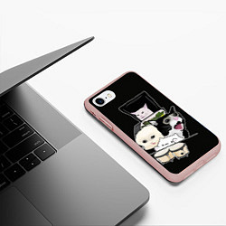 Чехол iPhone 7/8 матовый Woman yelling at cat, цвет: 3D-светло-розовый — фото 2