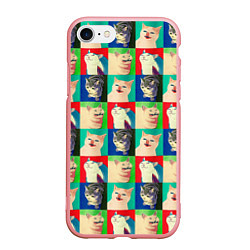 Чехол iPhone 7/8 матовый Mem cats, цвет: 3D-баблгам