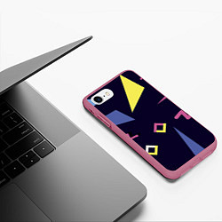 Чехол iPhone 7/8 матовый Танец геометрии, цвет: 3D-малиновый — фото 2