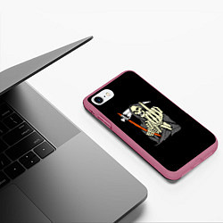 Чехол iPhone 7/8 матовый Смерть, цвет: 3D-малиновый — фото 2
