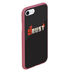 Чехол iPhone 7/8 матовый Rust, цвет: 3D-малиновый — фото 2