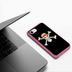 Чехол iPhone 7/8 матовый One Piece, цвет: 3D-малиновый — фото 2