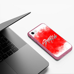 Чехол iPhone 7/8 матовый STRAY KIDS, цвет: 3D-малиновый — фото 2