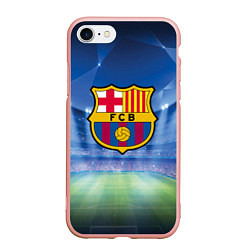 Чехол iPhone 7/8 матовый FC Barcelona, цвет: 3D-светло-розовый