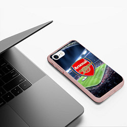 Чехол iPhone 7/8 матовый FC Arsenal, цвет: 3D-светло-розовый — фото 2