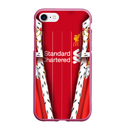 Чехол iPhone 7/8 матовый King liverpool, цвет: 3D-малиновый