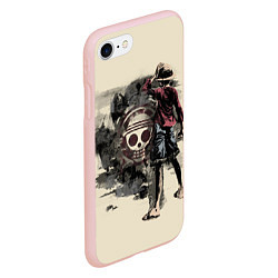 Чехол iPhone 7/8 матовый One Piece, цвет: 3D-светло-розовый — фото 2