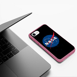 Чехол iPhone 7/8 матовый NASA Краски, цвет: 3D-малиновый — фото 2