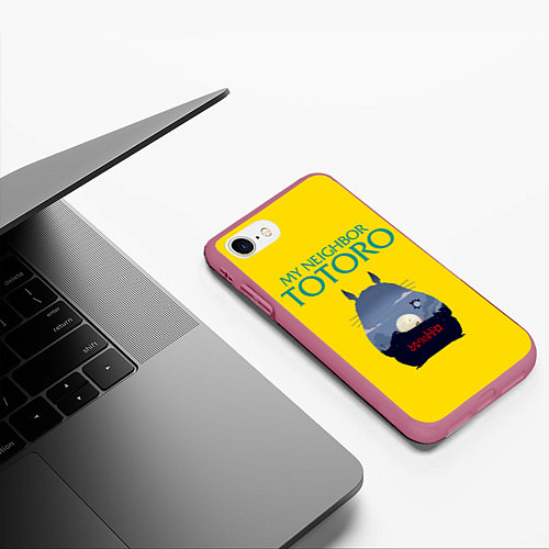 Чехол iPhone 7/8 матовый Тоторо / 3D-Малиновый – фото 3