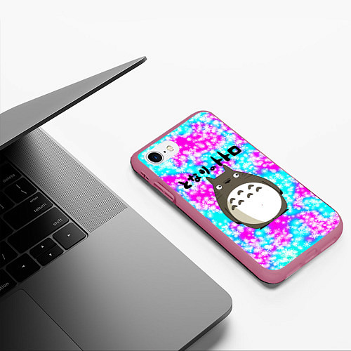 Чехол iPhone 7/8 матовый Totoro / 3D-Малиновый – фото 3
